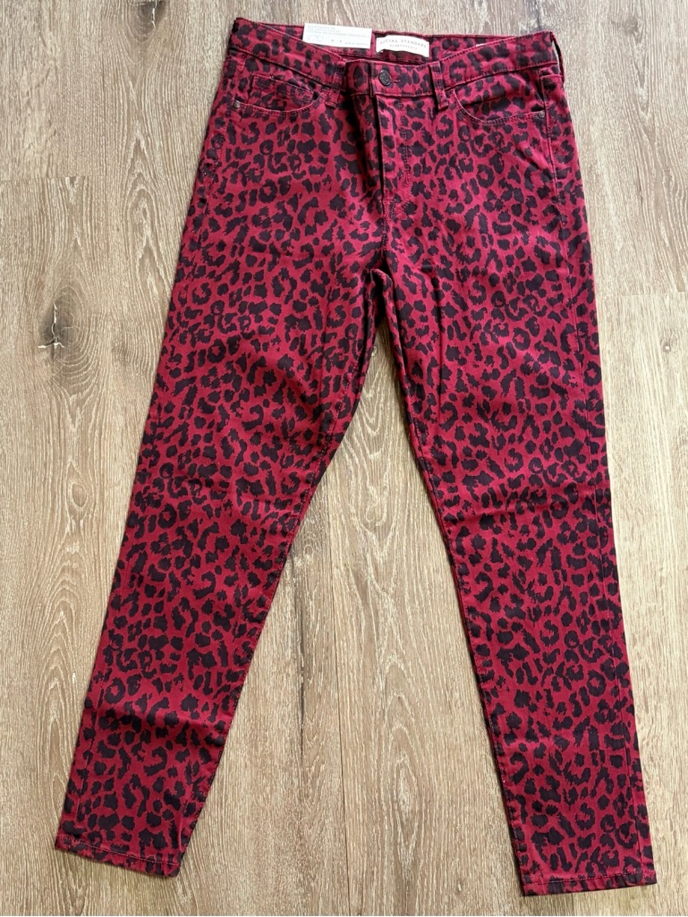 Womens Mid-Rise Ankle Skinny Jean Cheetah SZ6 Leopard Jeggings